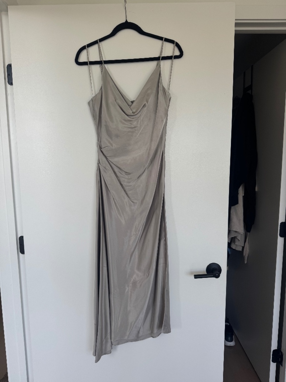 ZARA silver silk dress